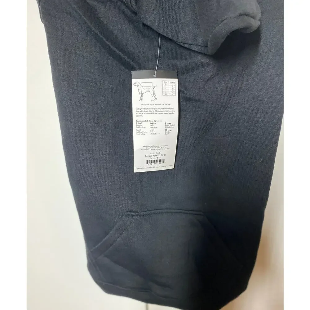 Casual Canine Dog Black Basic Hoodie Large NEW
